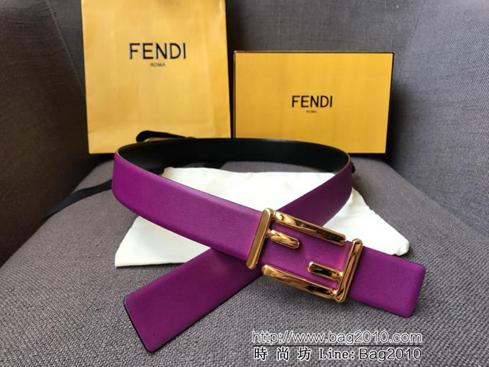 FENDI芬迪 實物拍攝 最新爆款 柔軟小牛皮皮帶 雙F標誌 BAGUETTE系列 時尚百搭款女款皮帶  xfp1300